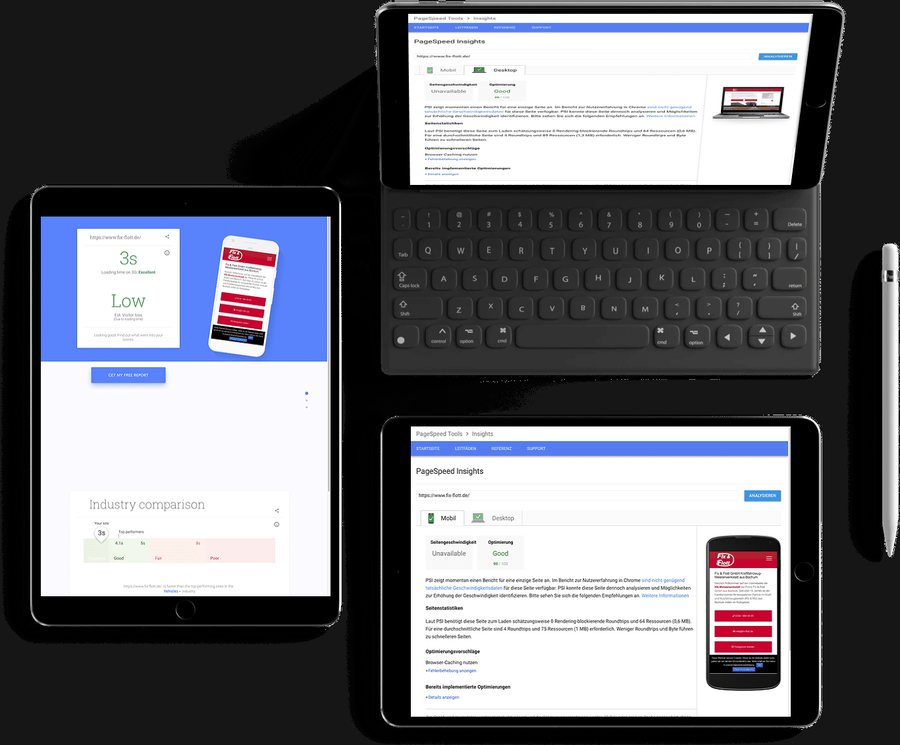 Website & SEO Spezialist aus Bochum - Fix & Flott Preview -responsive-Website Pagespeed