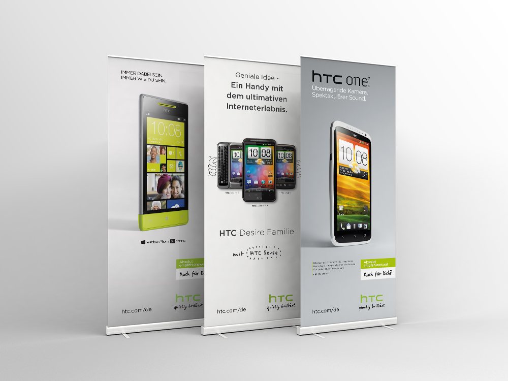 HTC Rollup-Aufsteller im Handel HTC Rollup-Aufsteller im Handel