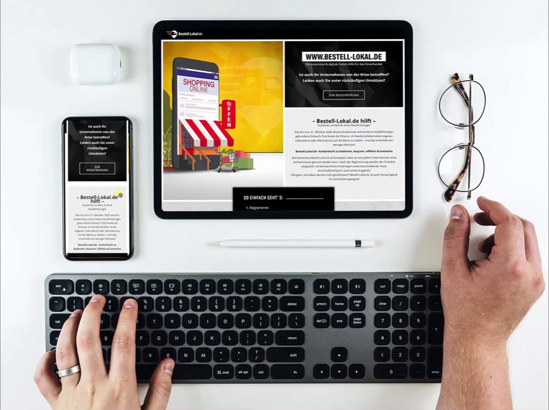 Website-Design bestell-lokal.de auf Tablet und Smartphone Website-Design bestell-lokal.de auf Tablet und Smartphone