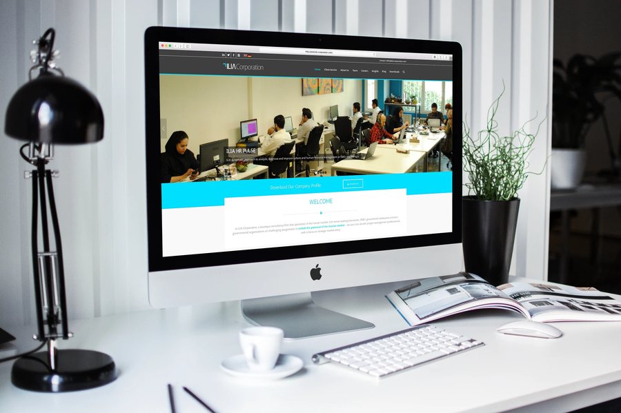 Weitere responsive Ansicht der Website der ILIA Corporation