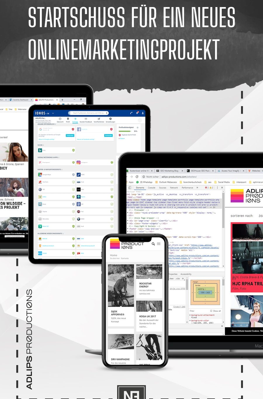 Startschuss für ein neues Onlinemarketing-Projekt: Website-Relaunch für ADLIPS Productions auf mehreren Endgeräten