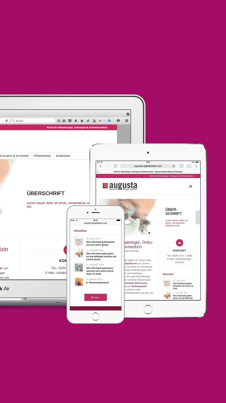 Responsive Webdesign Augusta Kliniken Bochum Hattingen