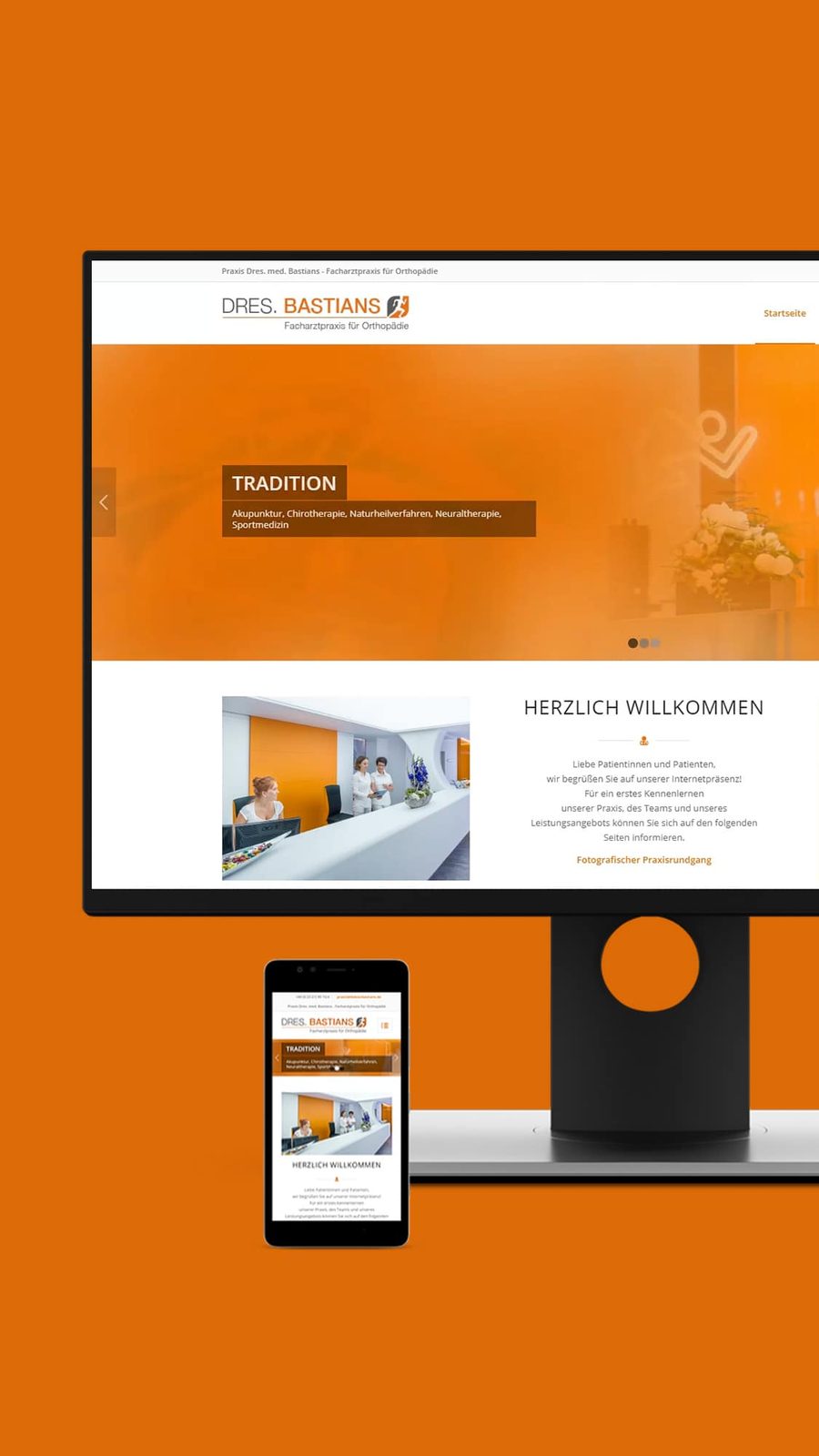 Webdesign- und Logo-Projekt für die Praxis Dres. Bastians Responsive Website und Logodesign für die Praxis Dres. Bastians