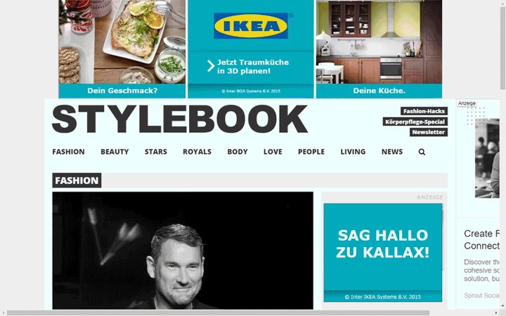 IKEA CH - Banner Werbung 2015 Animierte IKEA-Schweiz-Bannerwerbung, eingebunden auf einer Publisher-Seite